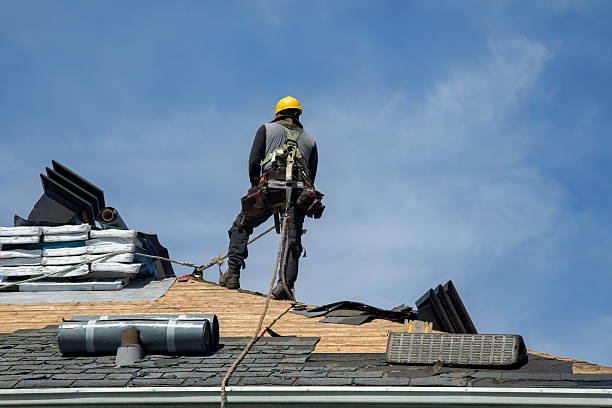 Professional Gutter Installation technician working in Forestville, OH